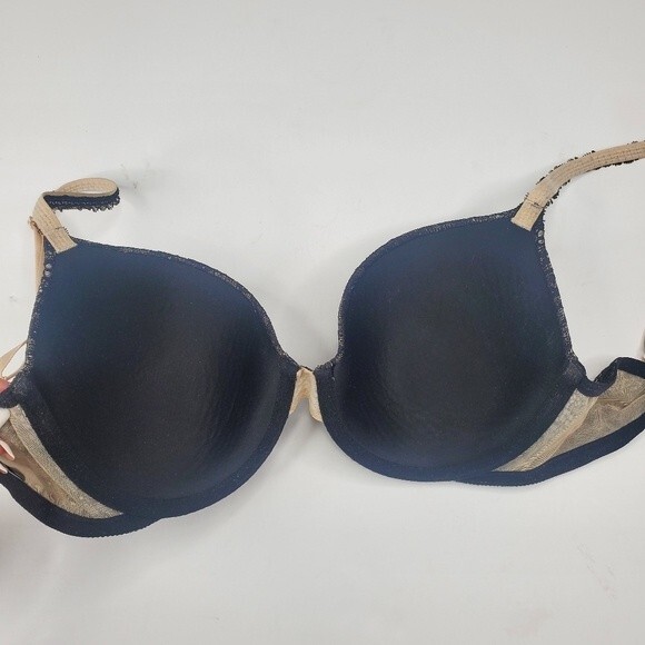 Victoria's Secret black lace lined perfect coverage 32DD - Picture 7 of 7